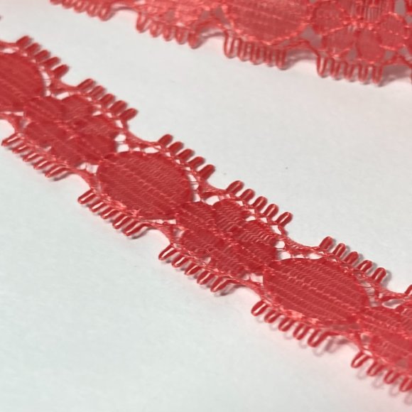 Coral Petite Lace Trim 12 Rolls Offray Crafts Scrapbook Card Making Gift 7/16" - Picture 2 of 14
